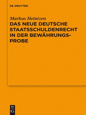 cover image of Das neue deutsche Staatsschuldenrecht in der Bewährungsprobe